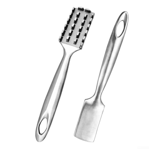 CWOQOCW Raspador de escamas de pescado con hoja de diente de sierra y cubierta ranurada, mango cómodo, limpiador de peces para el hogar, cocina, mercado de mariscos