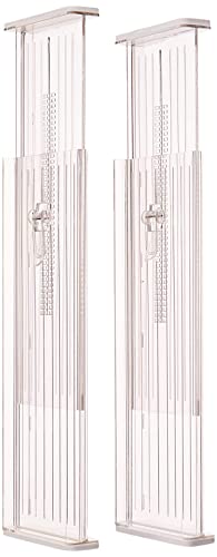 iDesign Linus Drawer Dividers, Plastic Drawer Separators in a Set of 2, Deep Drawer Organiser System, Clear