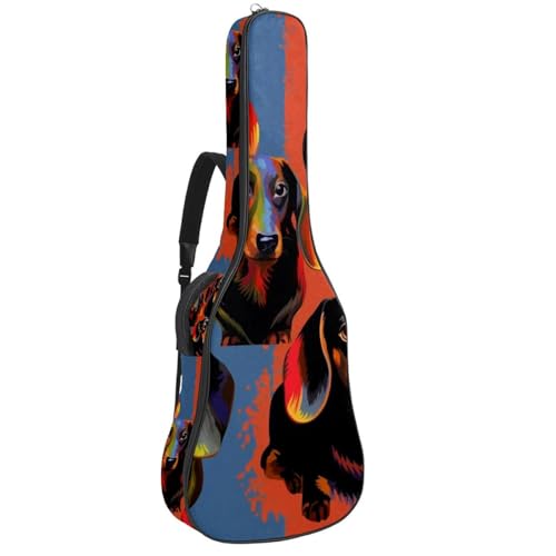 Étui pour guitare acoustique de 101,6 cm avec protection rembourrée et motif teckel