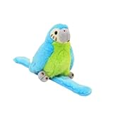 JunZheHub Interactive Parrot Plush Doll and Snap Bracelet for Children, Blue