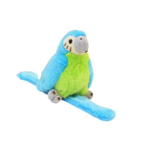 JunZheHub Interactive Parrot Plush Doll and Snap Bracelet for Children, Blue