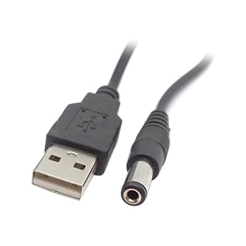 NFHK USB 2.0 A Type Male to 5.5 x 2.5mm DC 5V Power Plug Barrel Connector Charge Cable 80cm Cover