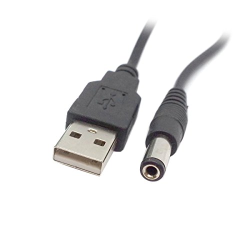 Jser Câble de charge USB 2.0 type A mâle vers prise d'alimentation 5,5 x 2,5 mm CC 5 V 80 cm