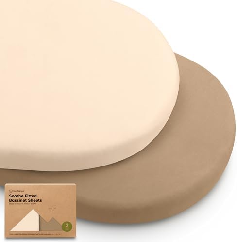 2pk Organic Baby Bassinet Sheets Boys, Girls, Fitted Sheet (Pecan)