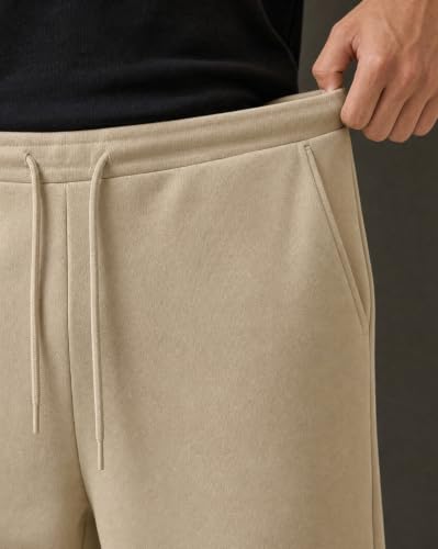 Image of Nobero Joggers for Men | Solid Trackpants for Men | Regular Fit | Elasticated Waist with Drawcord | Soft & Breathable Fabric | Casual Everyday Wear