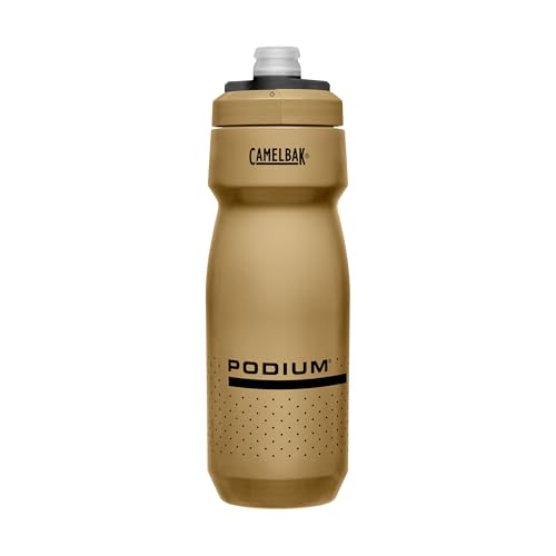 Image of CamelBak Podium Bike Squeeze Water Bottle, High Flow Easy Squeeze Design for Cycling Performance, 24oz, Gold
