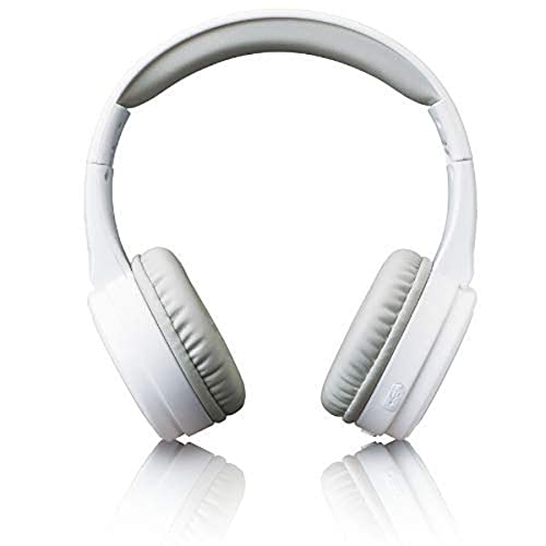 Lenco HPB-330 Bluetooth Kopfhörer - On-Ear Kopfhörer mit Bluetooth V5.0 - bis zu 52 Stunden Spielzeit - integrierter Li-Ionen Akku mit 750mAh - IPX4 Spritzwassergeschützt - Weiß