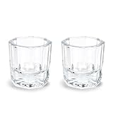 siyuwuro 2Pcs Nail Art Dappen Dish Cups for Acrylic Liquid and Powder Clear Glass Nail Bowl Acrylic Powder Holder Nail Liquid Cup Acrylic Glass Jar Crystal Bowl for Nails