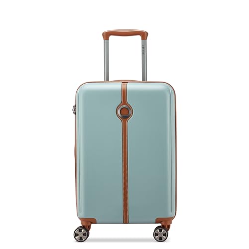 Image of DELSEY PARIS Bianca 55 cms Small Cabin ABS /Polycarbonate Hard Sided 8 Wheels and Expandable Spinner Suitcase /Trolley Bag for Travel with TSA Lock- Sage Green