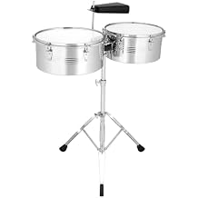 Timbales Instrument 13 Inch & 14 Inch Timbales Drum Set, Timbales kit with Outstanding Tone, Classic Finish, Strong Durability Equipment