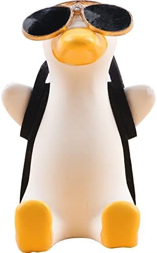 LL LLSW SHOP Swinging Duck Car Hanging Ornament, Cool Car Mirror Hanging Accessories for Rear View Mirror, Cute Car Pendant Swinging Sunglasses Duck Hanging