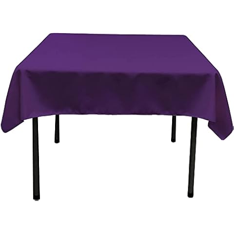 LA Linen Purple Polyester Poplin Tablecloth Cover