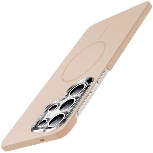 Coque magnétique pour Samsung S25 Ultra fine antichoc au fini mat doré élégant