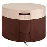 ELEXTYLE Waterproof Round Fire Pit Cover 36 Inch Heavy Duty Patio Fire Table Cover 600D Oxford...