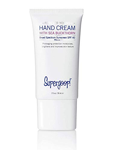 Supergoop! Handscreen SPF 40, 1 fl oz - Preventative, SPF Hand Cream For Dry Cracked Hands - Fast-Absorbing, Clean ingredients, Non-Greasy Formula - with Sea Buckthorn, Antioxidants & Natural Oils