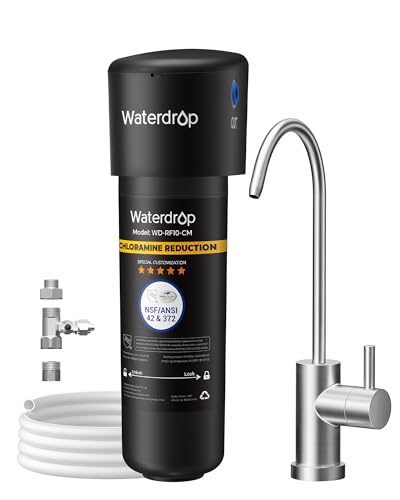 Waterdrop 10UB-CM 6 Months Under Sink Water Filter (Include: System+ ๐
๐๐ฎ๐๐๐ญ) for 99% Chloramine Reduce- Ideal for California