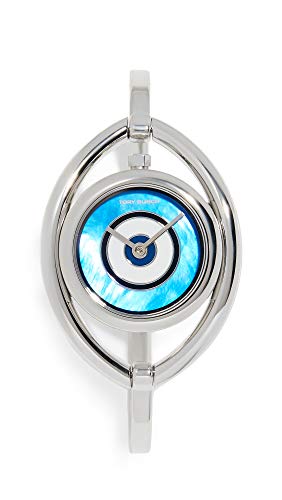 Tory Burch Women's Evil Eye Bangle Bracelet Watch, 31mm, Silver, One Size