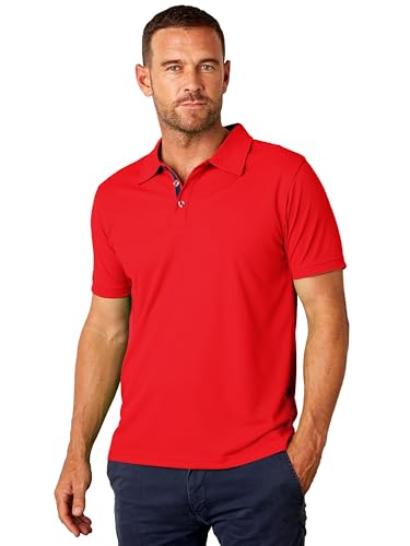 Image of FlowTech Men's Performance Polo Shirt DryMax Quick‑Dry Pinhead Texture Breathable Moisture‑Wick Odor‑Free