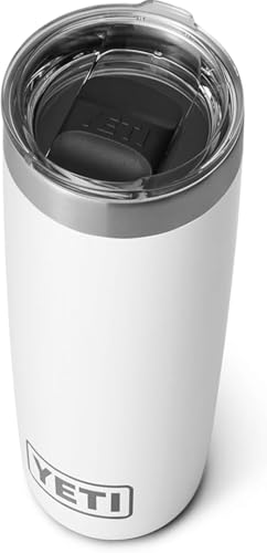 YETI Rambler 10 oz (295 ml) Tumbler with Removable Magslider Lid, Stainless Steel Vacuum Insulated Coffee Cup, White