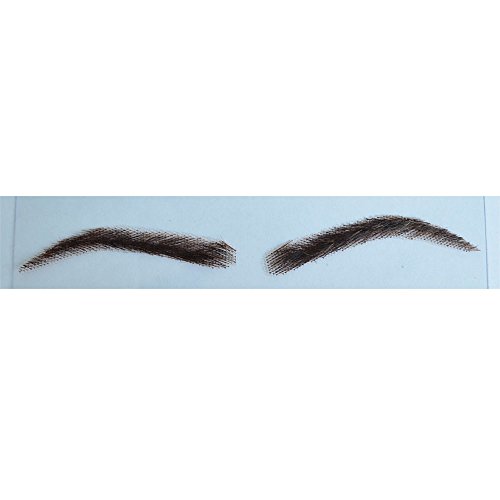 AIRAO Swiss Lace Base Human Hair Eyebrows 1 Pair Style 2#2(Darkest Brown)