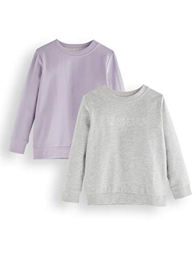Marchio Amazon - RED WAGON Felpa Bambina, Pacco da 2, Multicolore (Grey & Blue), 116, Label:6 Years