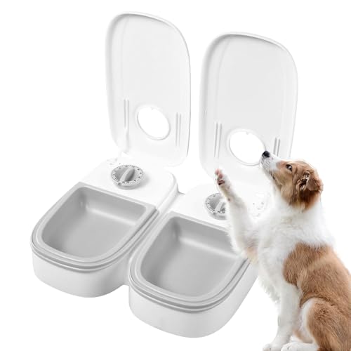 Dispensatore Automatico Cibo per Gatti,350 Ml Temporizzato Antiscivolo Scomponibile | Alimentatore Programmabile per Alimentazione Gatti - Per Cuccioli Cani di Taglia Piccola Media Grande