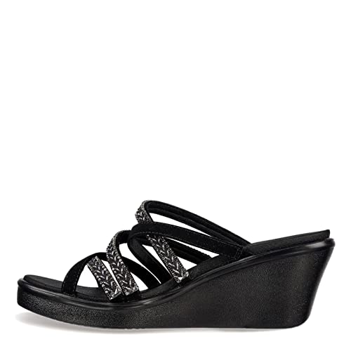 Skechers Women's Cali, Rumble On - Night Out Sandal Black 11 M