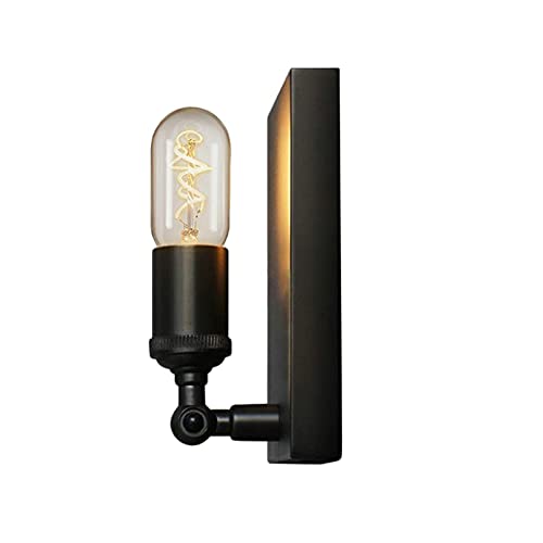 Lámpara de pared de aplique industrial retro de metal negro regulable de 1 o 2 luces estilo loft