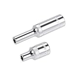 uxcell 1/4-Inch Drive by 4mm Deep and Shallow Socket Set of 2 Pcs, Cr-V, 6-Point, Metric