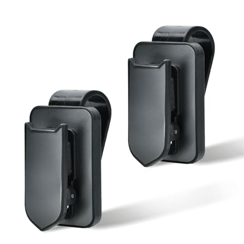 2 Pack Sunglasses Holders for Car Visor, Non -Slip Sleek Metal Eyeglass Holder,Ticket Card Clip Sunglasses Mount,Soft Sponge Padding Clip,One-Handed Operation Car Visor Accessory (Black)