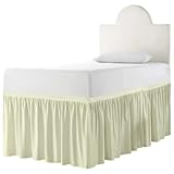 AYWTIUN Bettrock für Babybett Tagesdecke, extra lang, verschleißfeste Bettröcke for Queen-Size-Betten, for Studentenwohnheime, waschbares Schlafsaalbett(Green,M)