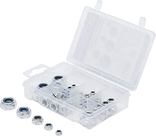 BGS Diy 88144 | Assortiment d’écrous | autobloquants | métriques | M4 - M12 | 53 pièces