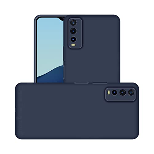 Image of Case Creation Liquid TPU Silicone Cover for Vivo Y12s Soft Case,Anti-Dirty Slim Case Frosted Matte Cute Candy TPU Raised Bezel (Splash of Color) Back Case Cover for VivoY12s -Navy Electric Blue