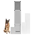 FANTREK Dog Door for Sliding Door - Large Dog Door for Sliding Glass Door - Patio Sliding Door Dog Door Insert - Opening Width: 11 in, Max Height: 84.25 in, Color: Silver Aluminum