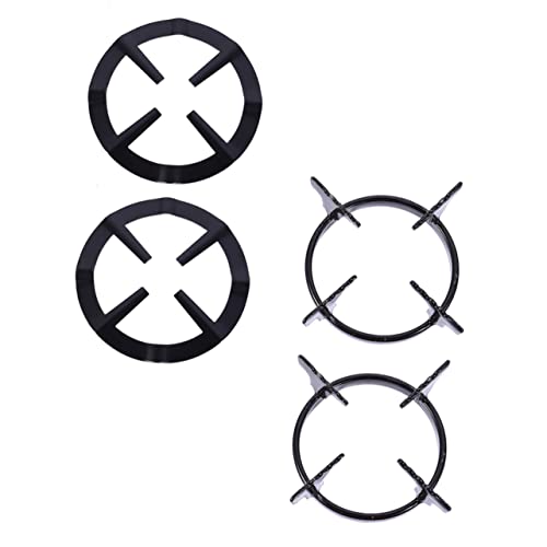 GRIRIW 4Piezas Bastidores De Gas para Estufas Pot De Soporte para Wok y Quemadores De Gas Resistentes Color Negro para Cocina y Parrillas
