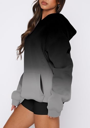 onlypuff Women Pullover Sweatshirt Long Sleeve Hoodies Kangaroo Pocket Fleece Basic Sweater