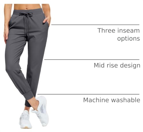 Image of Libin Women's Joggers Pants Athletic Casual Sweatpants Petite /Regular /Tall | Running, Workout, Gym, Yoga, Lounge, Travel, Golf Clothes with Pockets, 4 way stretch, Tapered, Dance Trousers