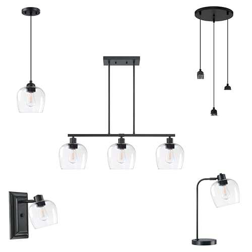 Image of 3 Pack 6.3 Inch Clear Replacement Glass Lamp Shade Pendant Ceiling Chandelier Wall Sconce Light