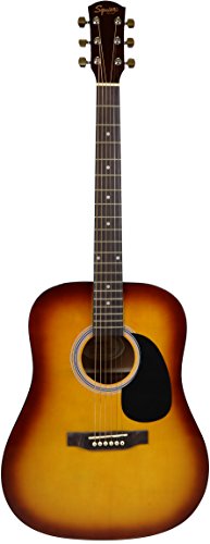 Fender Squier Dreadnought Acoustic Guitar - Sunburst Bundle With Fender Play Online Lessons, Gig Bag, Tuner, Strings, Strap, Picks, And Austin Bazaar Instructional Dvd #TOP1