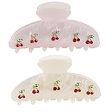 2PCS Cherry Hair Clips for Women Girls – Kawaii Fruit Medium Unique Claw clips,...