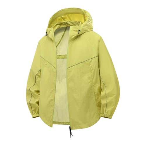 Gicca - Protector solar ligero para exteriores, transpirable, cortavientos, para deportes, correr, senderismo, camping, verano, cómodo, resistente, práctico, diseño moderno, moda, A amarillo, M
