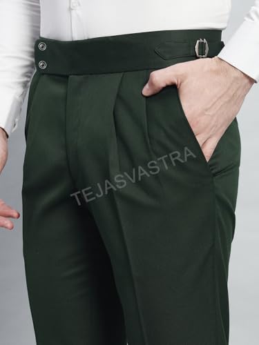 Image of FASHIONEMPIRE Men's Formal Trousers Front Pleated Double Button Gurkha Zion Pant Slim Fit | Stylish Formal Pant for Party and Casual Wear