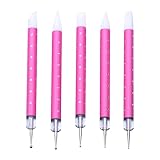 Hogvinnatil Gute Interpunktionsbürsten für Nagelskulpturenpinsel - Doppelkopf-Nagel-Detail Stift 5x - Innenmaniküre-Set Schönheitszubehör für Schüler und