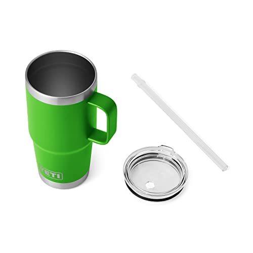 Image of YETI Rambler 25 oz Tumbler with Handle and Straw Lid, Travel Mug Water Tumbler, Vacuum Insulated Cup with Handle, Stainless Steel, Canopy Green