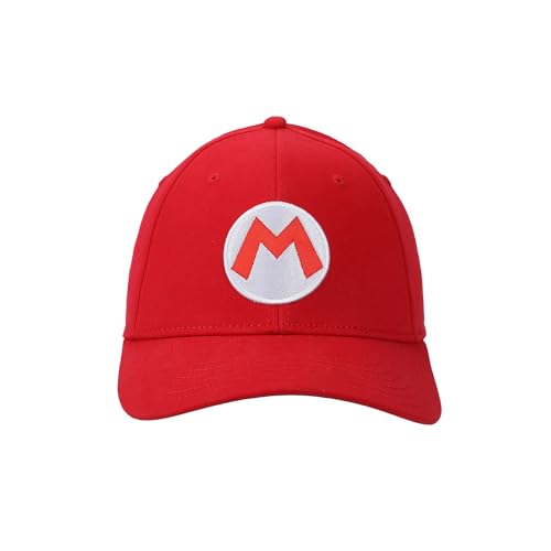 Bioworld - Bioworld Nintendo Super Mario Bros Mario Red Flex Fit Baseball Cap
