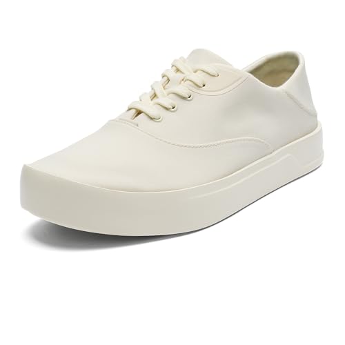 Image of OluKai Tradewind Men's Everyday Sneaker, Lightweight Canvas & Classic Lace-Up Design, All-Day Comfort & Support, Off White /Off White, 8