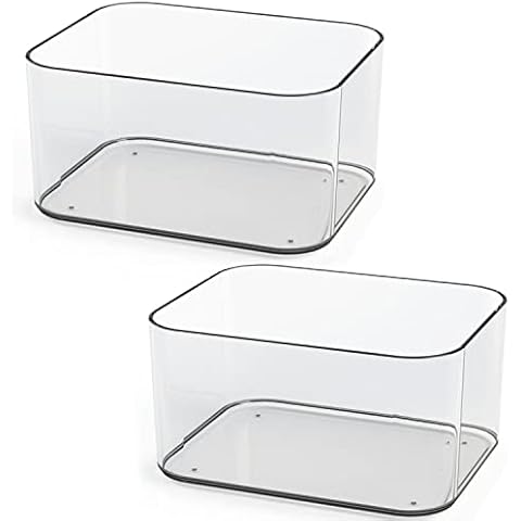 TIENDA EURASIA - Pack de 2 Bandejas Organizadoras, Caja Organizadora Transparente Cover