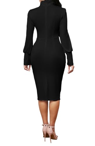 Xinlees Women's Elegant Business Dress Casual Knee Length Bodycon Pencil Dress3