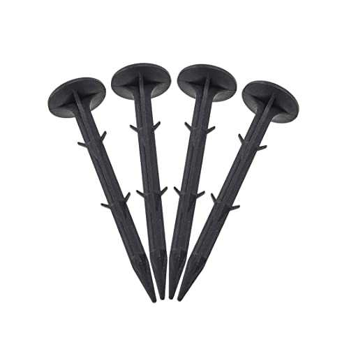 XYWHPGV 6.3"(160mm)プラスチックガーデンステークスアンカーランドスケープネイルエッジタープ芝生ブラック40pcs(5169e f7c80 e8375 4b648 62900 e8044