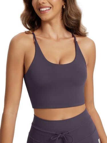 Image of ODODOS Halter Sports Bra for Women Non Padded Strappy Cropped Tops Workout Yoga Crop